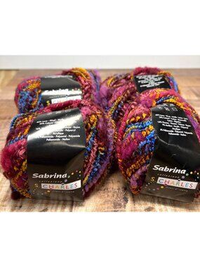S. Charles Sabrina Yarn 4 Skeins Wool Blend Made In Italy 50g 60 Yards Italy